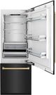ZLINE Autograph Edition 30" 16.1 Cu. Ft. Black Stainless Steel Built-In Bottom Freezer Refrigerator with Polished Gold Accent and Bright White Interior-1