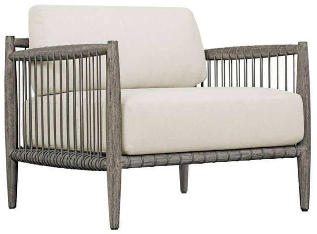 Uttermost® Borneo Dark Gray/Oyster White Wooden Outdoor Lounge Chair with Cushion-0