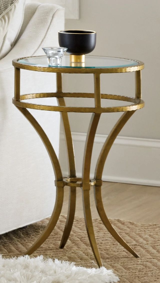 Hooker® Furniture Melange Laureng Glass Top Martini Table with Gold Base-2