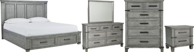 Signature Design by Ashley® Russelyn 5-Piece Gray King Storage Bed Set-0