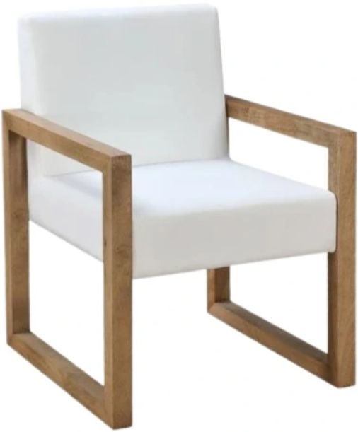 Modus Furniture One Bisque/White Pearl Upholstered Dining Arm Chair-0
