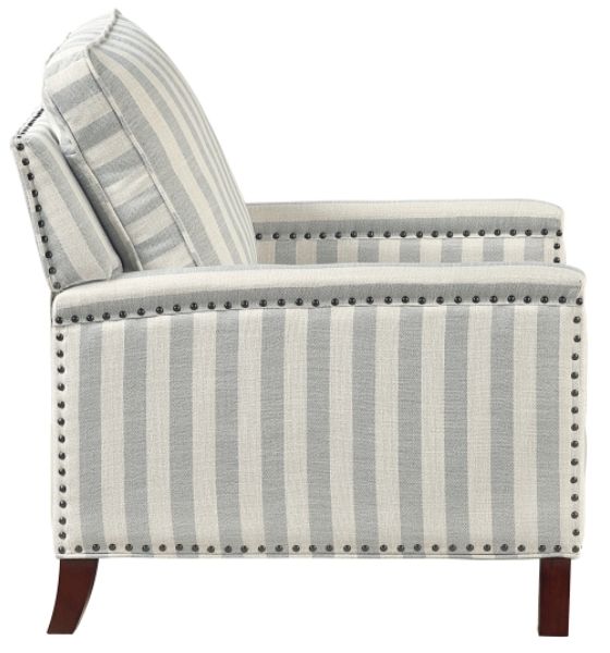 Homelegance® Landrum Beige/Grayish Blue Push Back Manual Reclining Chair-3