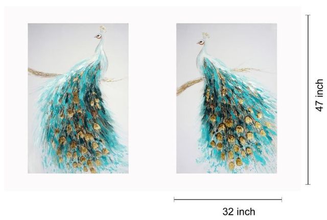 Classy Living 2-Piece Opulent Peacock Wall Art Set-2