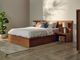 EQ3 Boom Walnut Full/Double Panel Storage Bed with Extensions and Nightstands-1