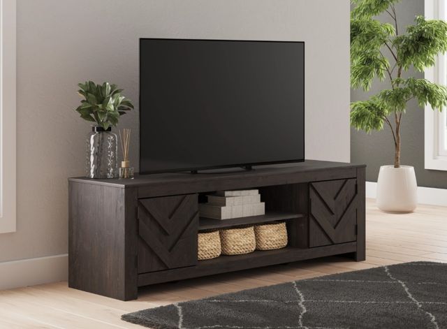 Signature Design by Ashley® Cayboni Dark Charcoal LG TV Stand with Fireplace Option-4
