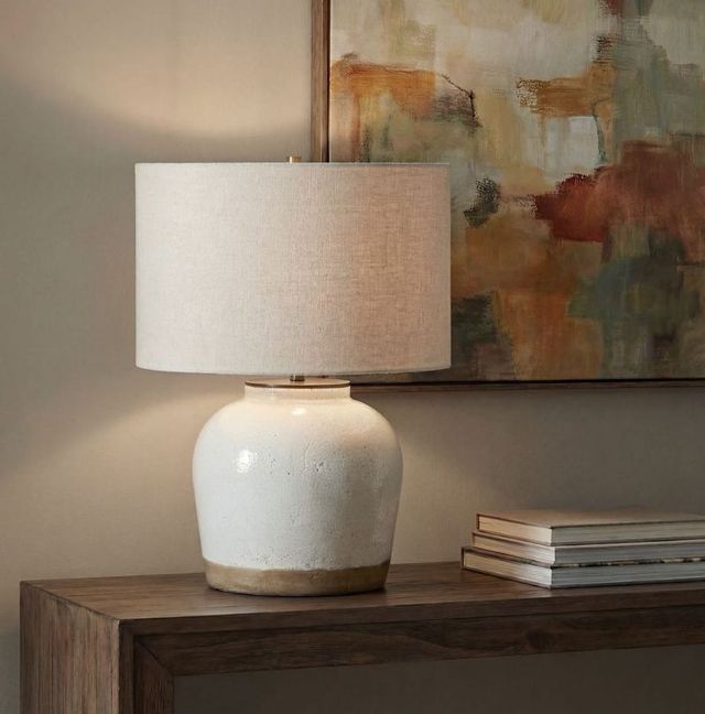 Uttermost® Jarret Glaze White Table Lamp-1