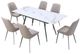 Modus Furniture Lucia Stone Top Extendable Dining Table with Cappuccino/Gunmetal Base-4