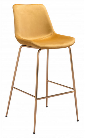 Zuo® Modern Tony Yellow/Gold Bar Chair-0