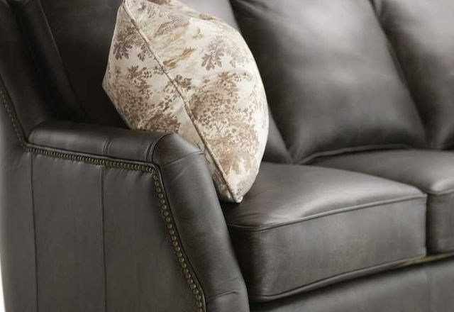 Marshfield Furniture Russell Gray Leather Sofa-4
