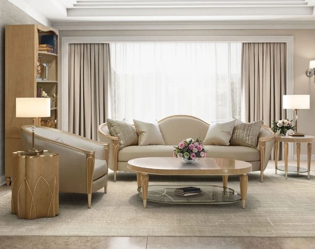 Michael Amini® Villa Cherie Caramel/Chardonnay Matching Chair-1