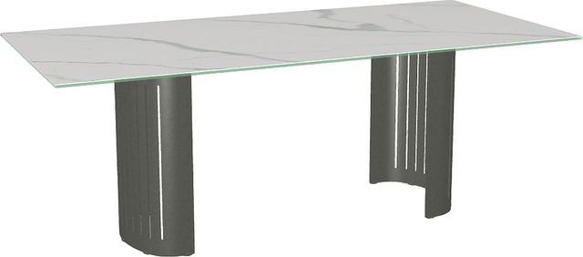 Amisco Customizable Rachel Italian Porcelain Rectangular Dining Table Top with Metal Base-2