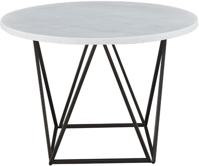Steve Silver Co. Ramona White Dining Table with Dark Bronze Base-3