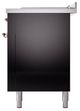 Ilve® Nostalgie II Noblesse 60'' Glossy Black Pro Style Dual Fuel Range with Copper Trim-3