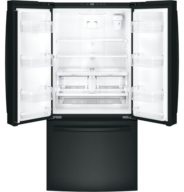 GE® 18.6 Cu. Ft. Black Counter Depth French Door Refrigerator-1