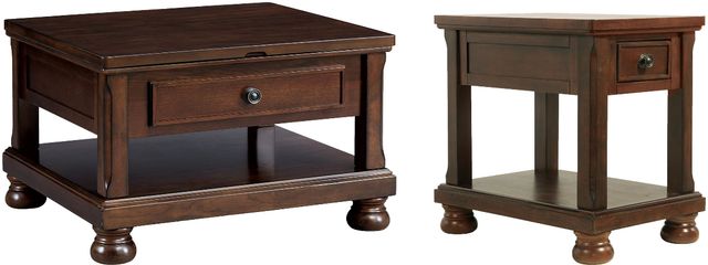 Signature Design by Ashley® Porter 2-Piece Rustic Brown Living Room Tables Set-0