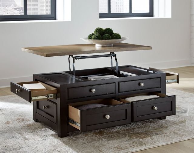 Signature Design by Ashley® Drazmine Brown Coffee Table with Dark Chocolate Base-3