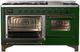 Ilve® Majestic III 60" Emerald Green Pro Style Dual Fuel Natural Gas Range with Triple Glass Door and Burnished Trim-2
