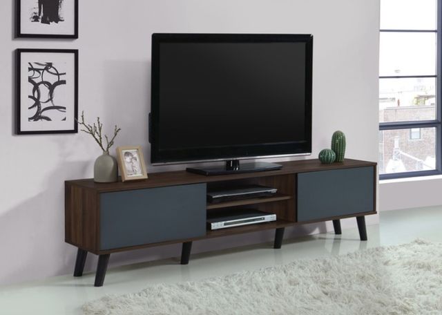 Milton Greens Stars Dark Walnut/Gray 71" 2-Cabinet TV Stand-1