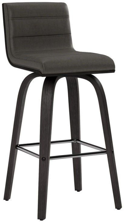 Armen Living Vienna 3-Piece Black Brushed/Gray Swivel Counter Stool Set-0