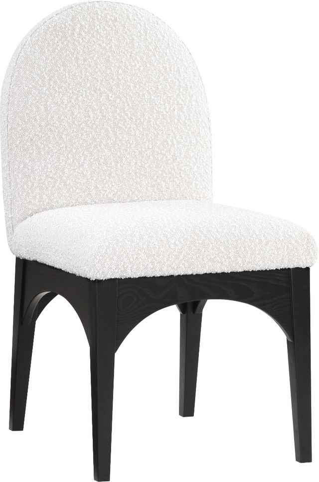 Meridian Furniture Waldorf Cream/Black Boucle Upholstered Dining Chair-0