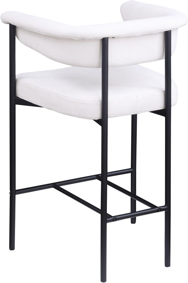 Meridian Furniture Malin Cream/Matte Black Upholstered Counter Stool-3