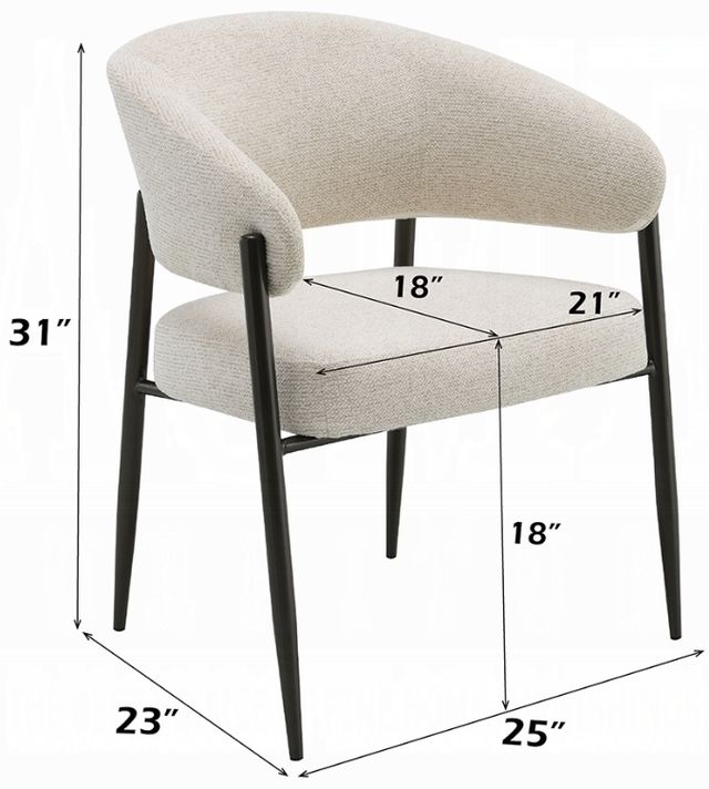 ACME Furniture Jirina Beige Dining Arm Chair-3