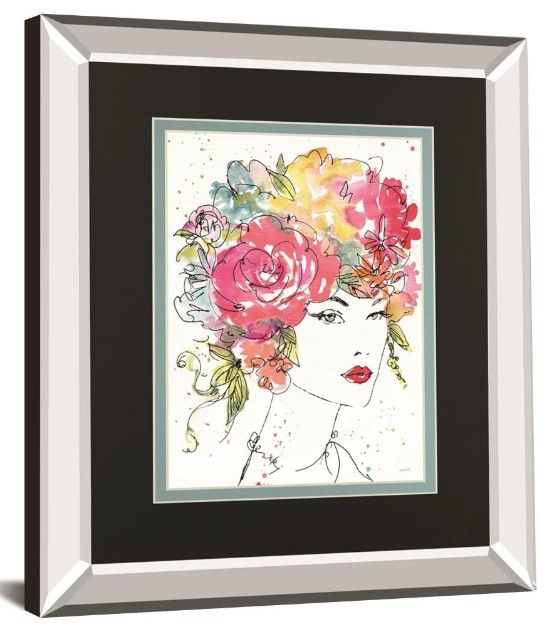 Classy Art Floral Figures I By Anne Tavoletti Mirror Framed Wall Art-0