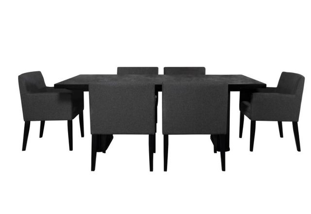 Coaster® Catherine 7-Piece Black Rectangular Dining Table Set-0