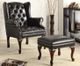 Coaster® Roberts Black Accent Chair and Ottoman Set-1