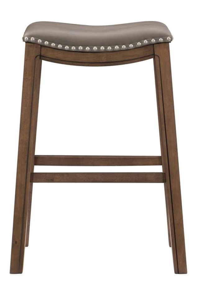Mazin Furniture Gray 29" Upholstered Pub Height Stool-0