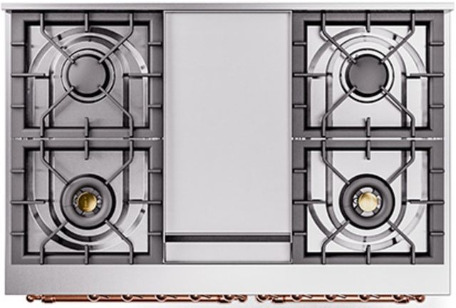 Ilve® Nostalgie II Series 40" Glossy Black Pro Style Dual Fuel Range-2