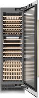 ZLINE Autograph Edition 24" 12.4 Cu. Ft. Triple Zone 100 Bottle Column Wine Cooler in Stainless Steel and Polished Gold Accents-1
