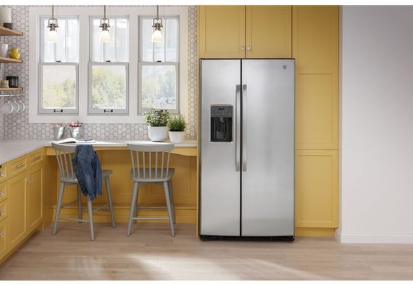 GE® 36 in. 25.3 Cu. Ft. Fingerprint Resistant Stainless Steel Side-by-Side Refrigerator