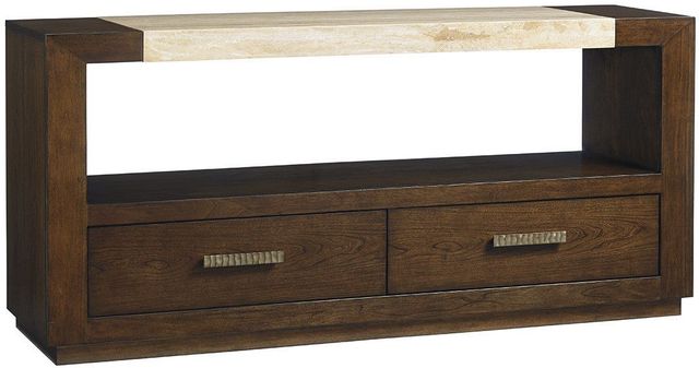 Lexington Home Lauren Canyon Estrada Brown Media Console with White Top-0