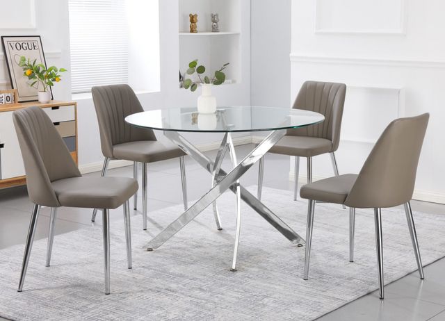 Cramco Jerry Chrome/Mocha Dining Side Chair-1