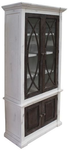 Cottage Creek Furniture Bahari Distressed White/Slate Showcase