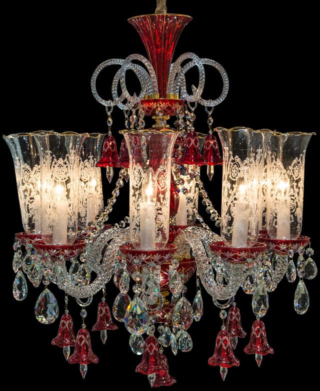 Michael Amini® Winter Palace Clear/Red 8 Light Chandelier-0