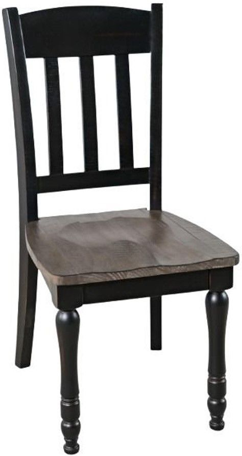 Jofran Inc. Madison County Vintage Black Slatback Dining Side Chair-0
