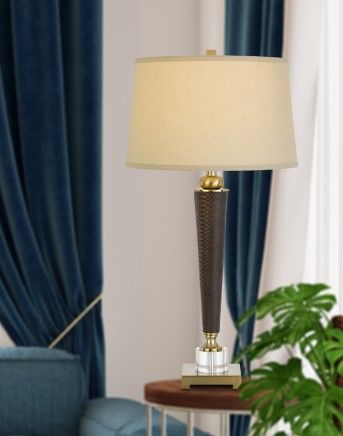 Cal® Lighting & Accessories Sebree Leathrette Table Lamp-1