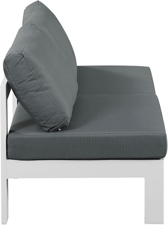 Meridian Furniture Nizuc 2-Piece Gray/White Aluminum/Fabric Outdoor Patio Armless Modular Loveseat-1