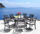 CabanaCoast® Customizable Bloom Aluminum Outdoor Dining Arm Chair-3