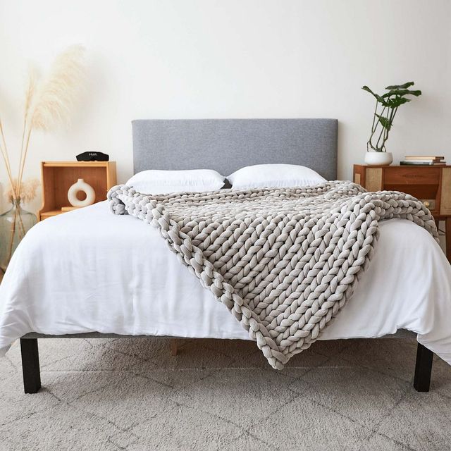 Hush Knit Grey Weighted Blanket-2