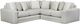 Fusion Furniture 7003 Hogan 3-Piece Cotton L-Shaped Sectional-0