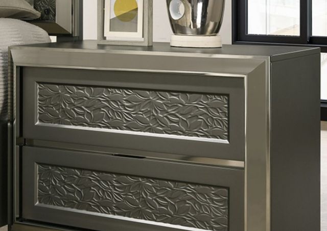 Furniture of America® Leyland Dark Gray Nightstand-4