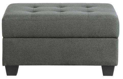Mazin Furniture Dunstan Dark Gray Storage Ottoman-1