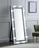 ACME Furniture Noralie Mirrored Floor Mirror with Diamond Accent and Lights-1