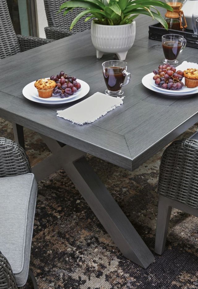 Signature Design by Ashley® Elite Park Gray Aluminum Outdoor Dining Table-4