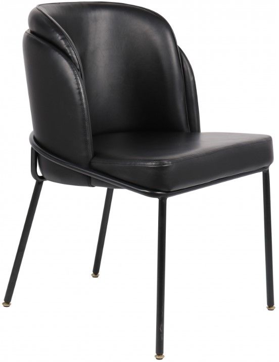 Meridian Furniture Jagger Black/Matte Black Vegan Leather Dining Side Chair-1