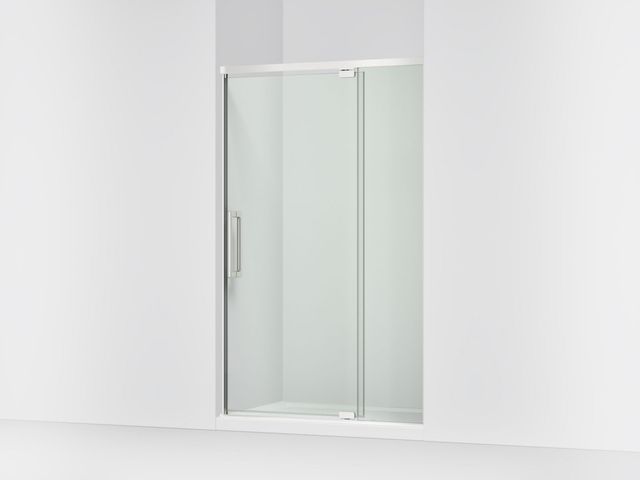KOHLER Statement™ Bright Polished Silver 76" x 42" - 48" Pivot Shower Door-0