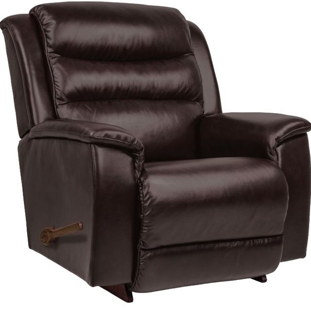 La-Z-Boy® Redwood Chocolate Leather Manual Rocking Recliner-0